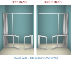 Contour Front Access with Fixed Panel WF22| Luxe Silver | Half Height Shower Doors Screens