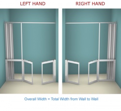 Contour Front Access with Fixed Panel WF22| Luxe Silver | Half Height Shower Doors Screens