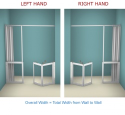 Contour Front Access with Fixed Panel WF24| Luxe Silver | Half Height Shower Doors Screens