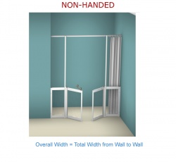 Contour Front Access with Fixed Panel WF26 | White | Half Height Shower Doors Screens
