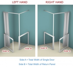 Contour Front Access with Return Panel WF29| Luxe Silver | Half Height Shower Doors Screens