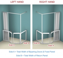 Contour Front Access with Return Panel WF34| Luxe Silver | Half Height Shower Doors Screens