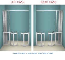Contour Front Access with Fixed Panel WF35 | White | Half Height Shower Doors Screens