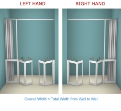 Contour Front Access with Fixed Panel WF35| Luxe Silver | Half Height Shower Doors Screens