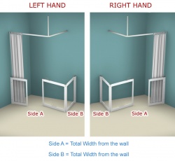 Contour Corner Access with Fixed Panel WF7| Luxe Silver | Half Height Shower Doors Screens