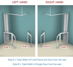 Contour Corner Access with Fixed Panel WF8 | White | Half Height Shower Doors Screens