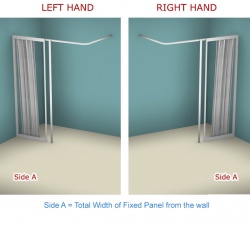 Contour Fixed Panel and Pole WFX | White | Half Height Shower Doors Screens