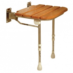 Fold Up Wooden Slatted Shower Seat