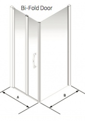 Larenco Corner Full Height Shower Enclosure Bi-Fold Door & Side Panel