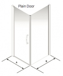 Larenco Corner Full Height Shower Enclosure Plain Door & Side Panel