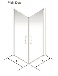 Larenco Corner Full Height Shower Enclosure Plain Doors